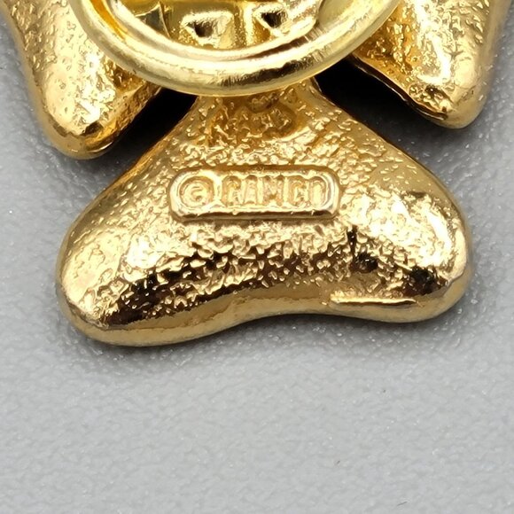 Mini CAMCO Hat Lapel Pin Angel With Heart Halo Gold Tone Enameled Vintage - Picture 5 of 6